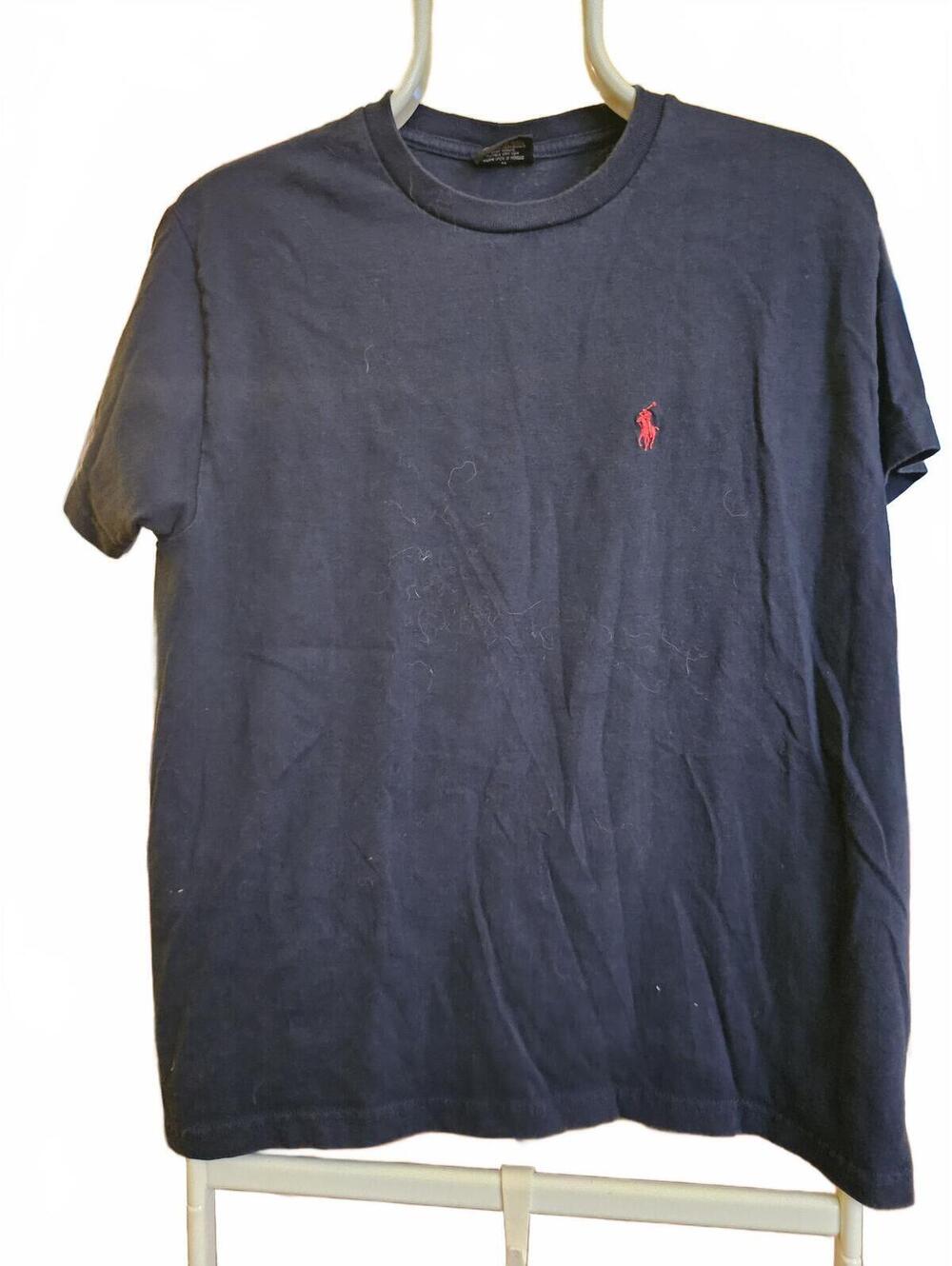Polo Ralph Lauren Men's T-Shirt, Navy Blue, Red Pony Logo Size MedIum - EUC